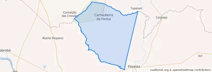 Mapa de ubicacion de Carnaubeira da Penha.