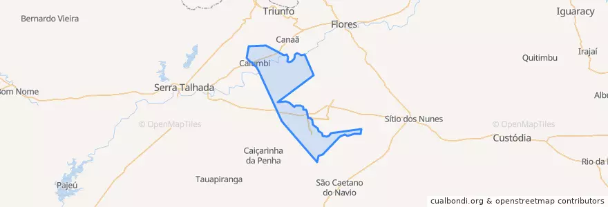 Mapa de ubicacion de Calumbi.