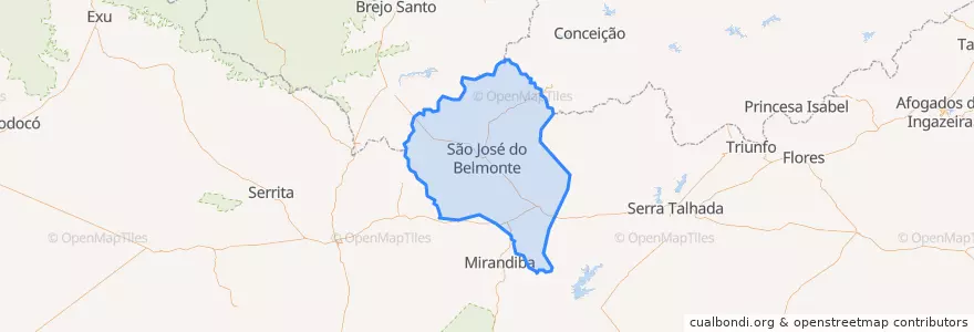 Mapa de ubicacion de São José do Belmonte.