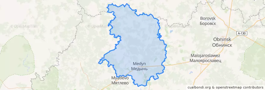 Mapa de ubicacion de Медынский район.