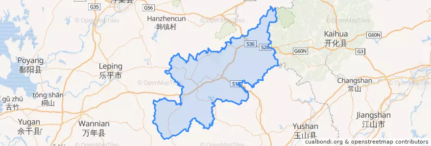 Mapa de ubicacion de 德兴市 (Dexing).