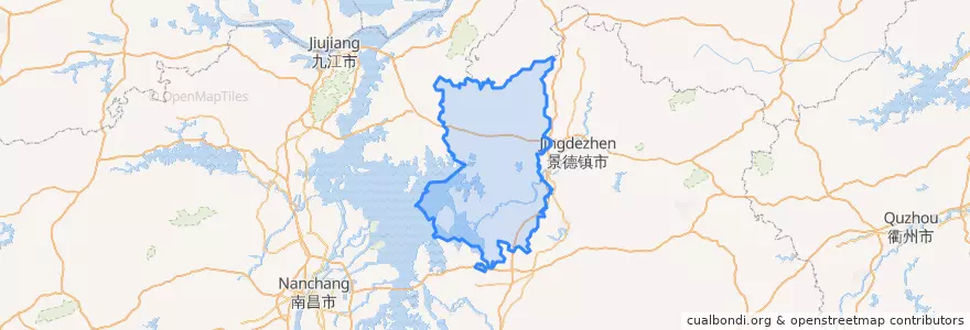Mapa de ubicacion de Poyang County.