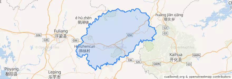 Mapa de ubicacion de Wuyuan County.