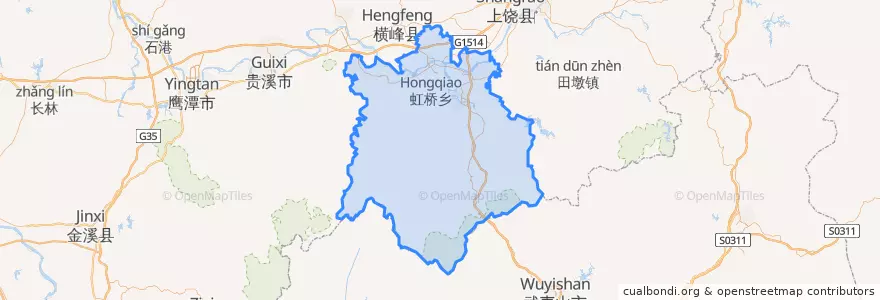 Mapa de ubicacion de 铅山县 (Yanshan).