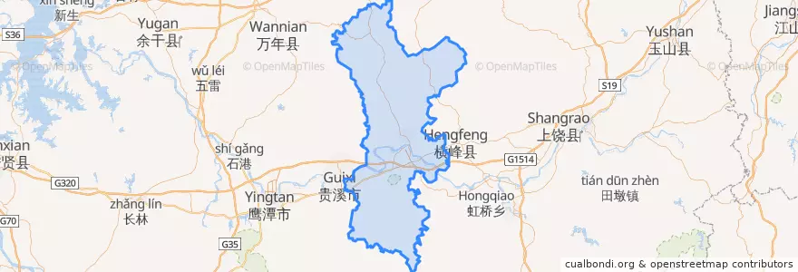 Mapa de ubicacion de Yiyang County.