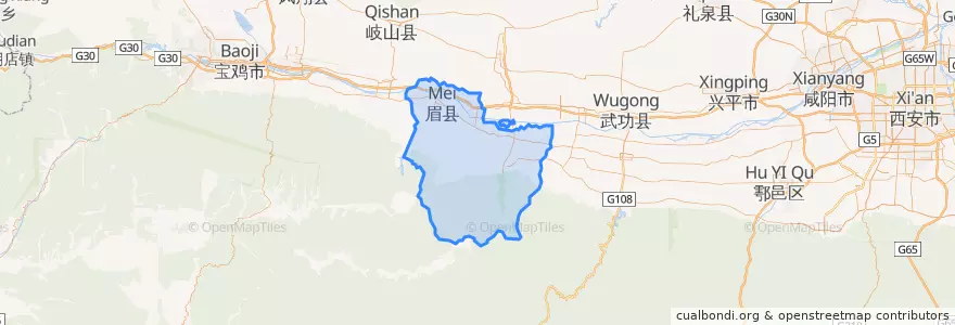 Mapa de ubicacion de 眉县 (Mei).