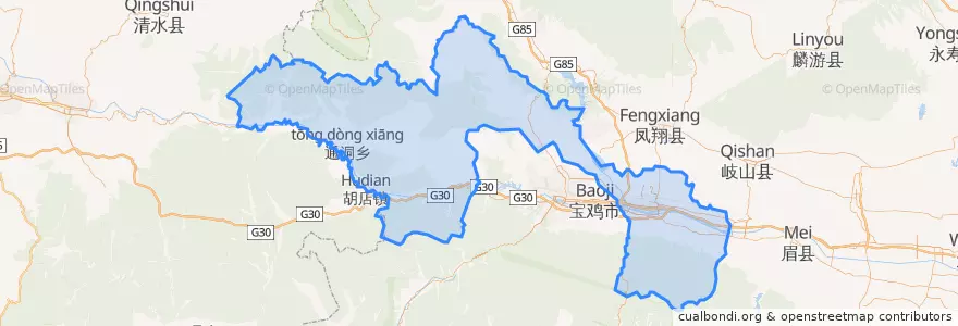 Mapa de ubicacion de Chencang District.