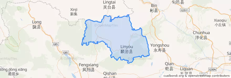 Mapa de ubicacion de 麟游县 (Linyou).