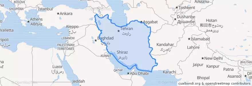 Mapa de ubicacion de إیران.