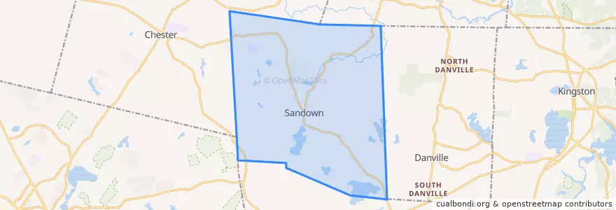 Mapa de ubicacion de Sandown.