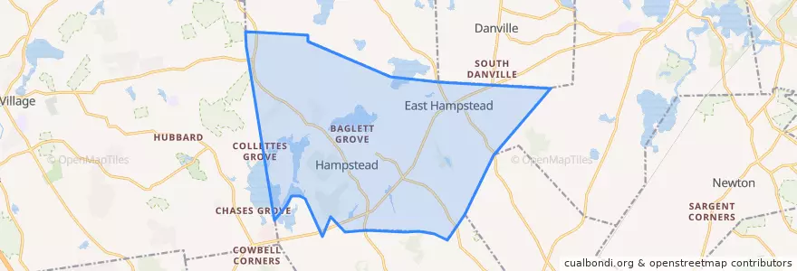 Mapa de ubicacion de Hampstead.