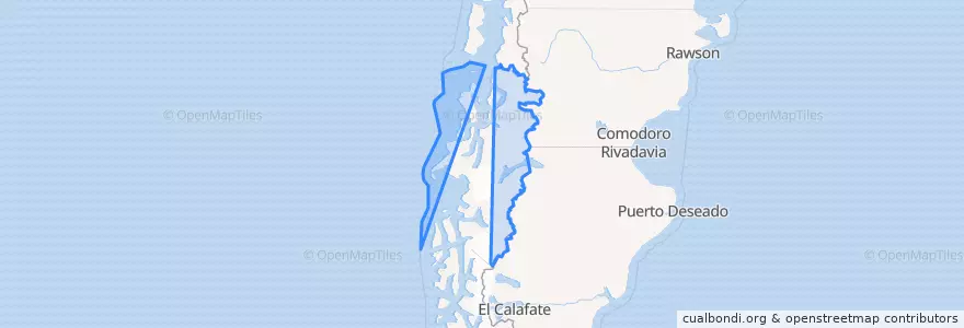 Mapa de ubicacion de Región Aysén del General Carlos Ibáñez del Campo.
