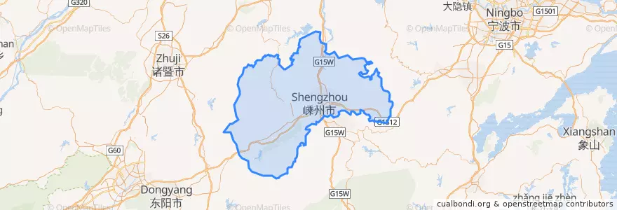 Mapa de ubicacion de 嵊州市 (Shengzhou).