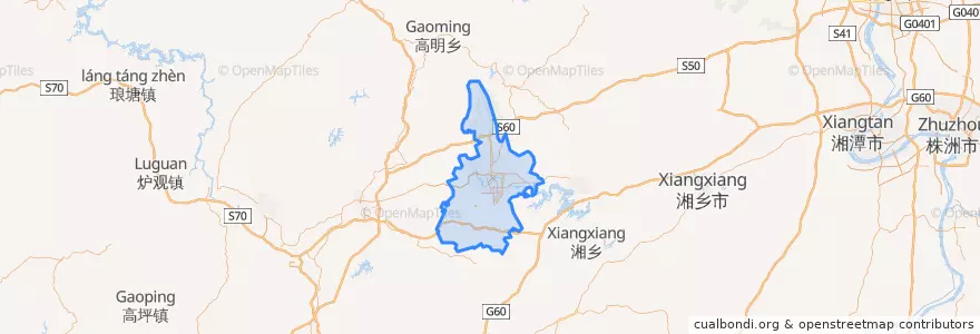 Mapa de ubicacion de Louxing District.