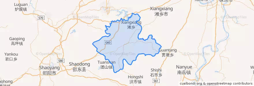 Mapa de ubicacion de Shuangfeng County.