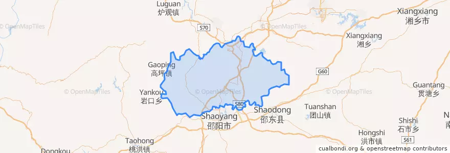 Mapa de ubicacion de 新邵县.