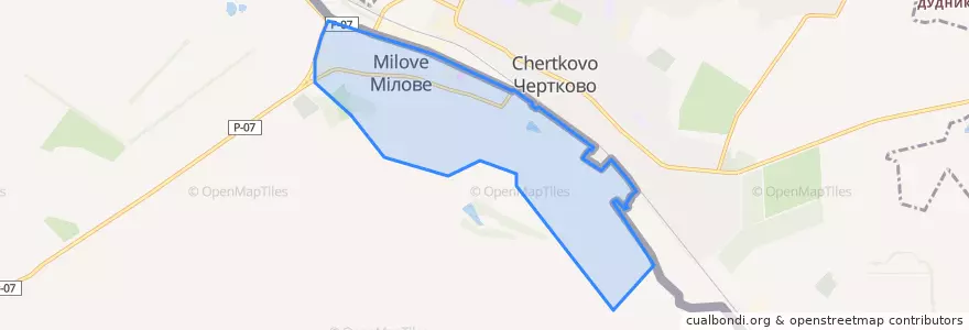 Mapa de ubicacion de Milove.