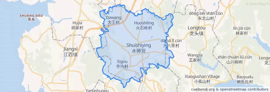Mapa de ubicacion de 水师营街道.