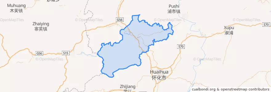 Mapa de ubicacion de 麻阳苗族自治县.