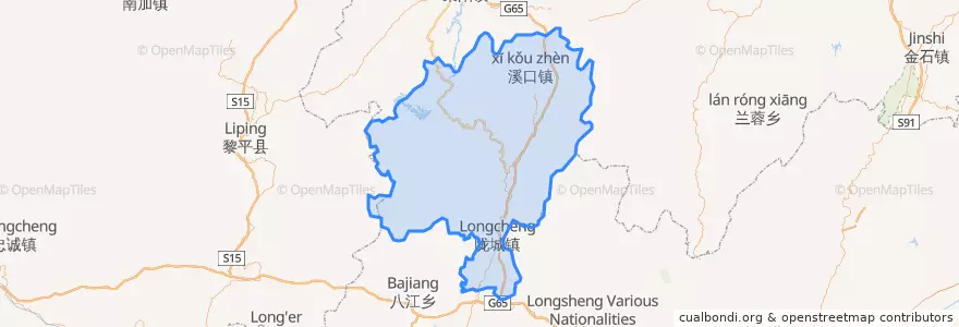 Mapa de ubicacion de 通道侗族自治县 (Tongdao).