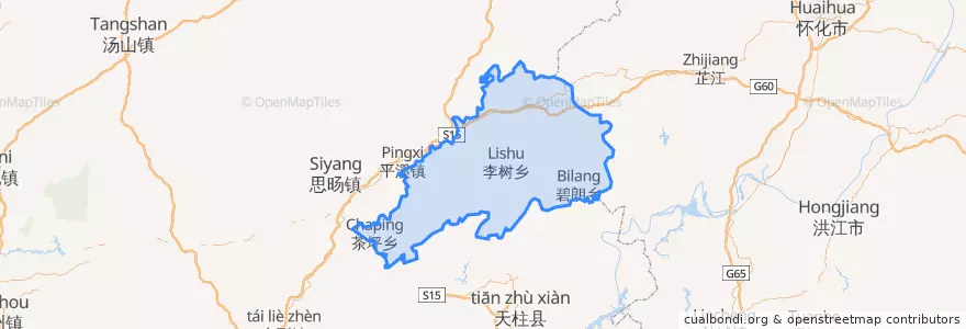 Mapa de ubicacion de 新晃侗族自治县.