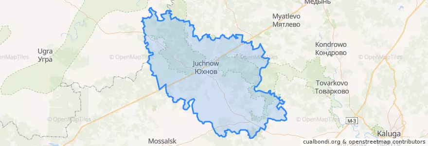 Mapa de ubicacion de Юхновский район.