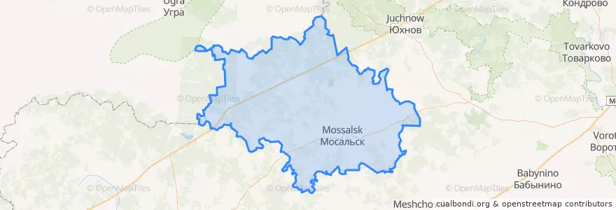 Mapa de ubicacion de Мосальский район.