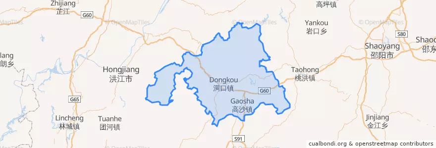 Mapa de ubicacion de 洞口县.
