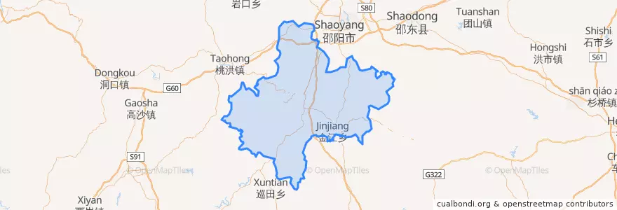 Mapa de ubicacion de 邵阳县.