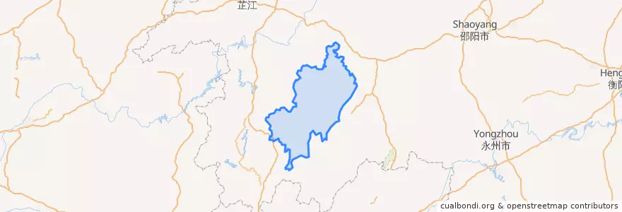 Mapa de ubicacion de 绥宁县.