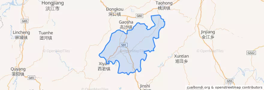 Mapa de ubicacion de 武冈市 (Wugang).