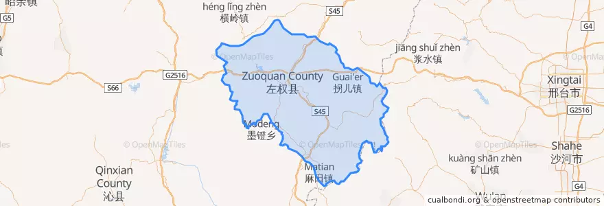 Mapa de ubicacion de Zuoquan County.