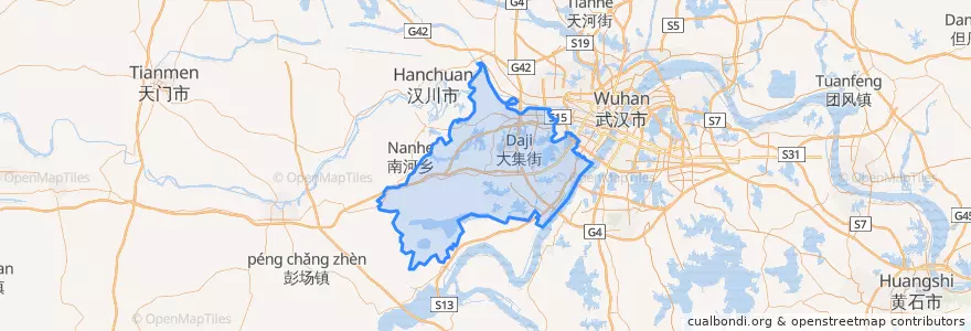 Mapa de ubicacion de Caidian District.
