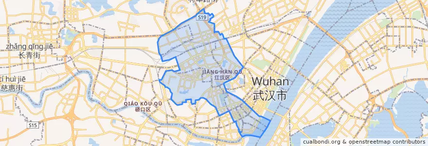 Mapa de ubicacion de 江汉区.