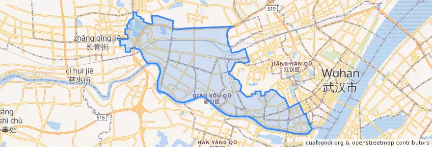 Mapa de ubicacion de Qiaokou District.