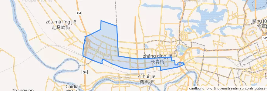 Mapa de ubicacion de 长青街道 (Changking).