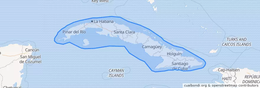 Mapa de ubicacion de Kuba.
