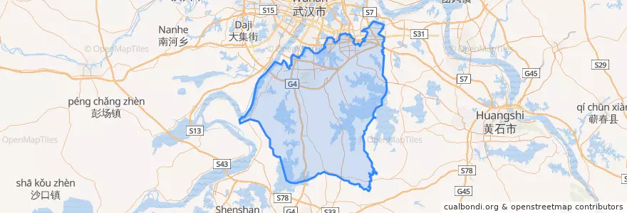 Mapa de ubicacion de 江夏区.