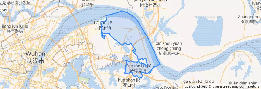Mapa de ubicacion de 武汉化学工业新区（托管）.