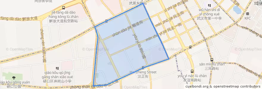 Mapa de ubicacion de 六角亭街道.