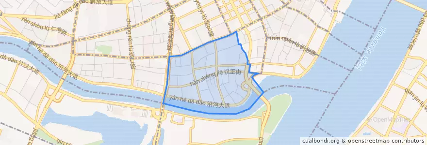 Mapa de ubicacion de 汉正街道.