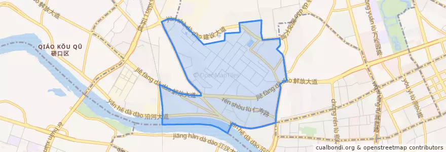 Mapa de ubicacion de 汉水桥街道.