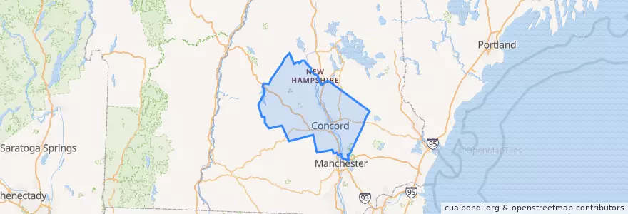 Mapa de ubicacion de Merrimack County.
