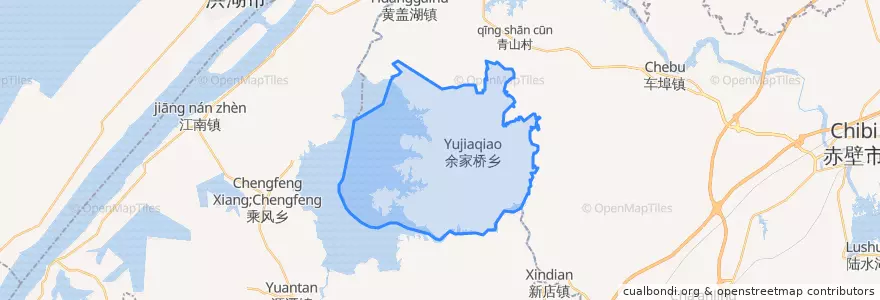Mapa de ubicacion de 余家桥乡.