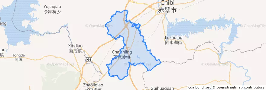 Mapa de ubicacion de 茶庵岭镇.