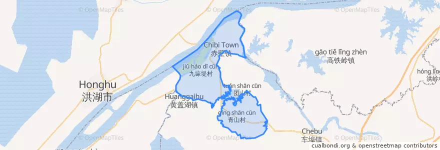 Mapa de ubicacion de 赤壁镇.