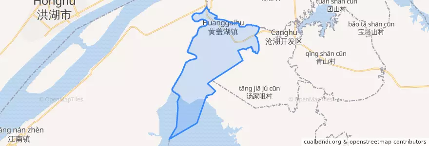 Mapa de ubicacion de 黄盖湖镇.