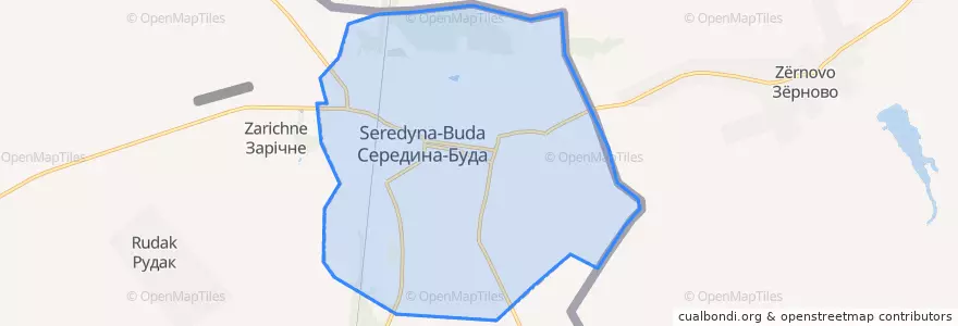 Mapa de ubicacion de Середина-Буда.
