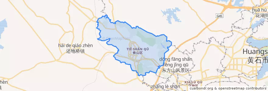 Mapa de ubicacion de 铁山区.