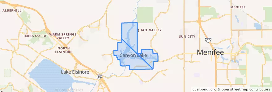 Mapa de ubicacion de Canyon Lake.